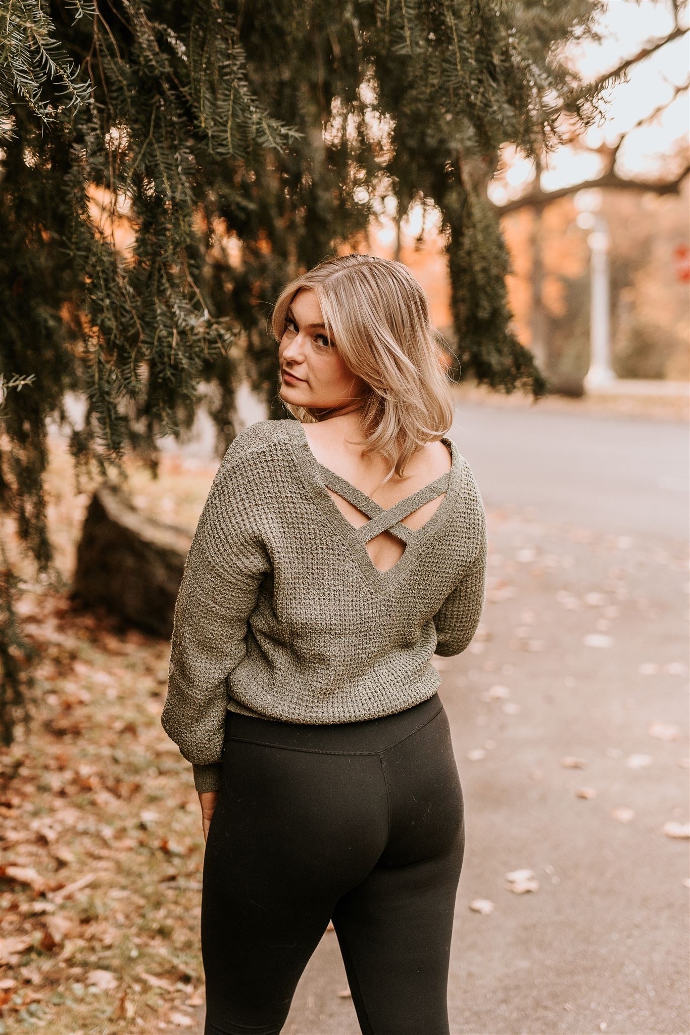 Hunter Green Criss Cross Sweater