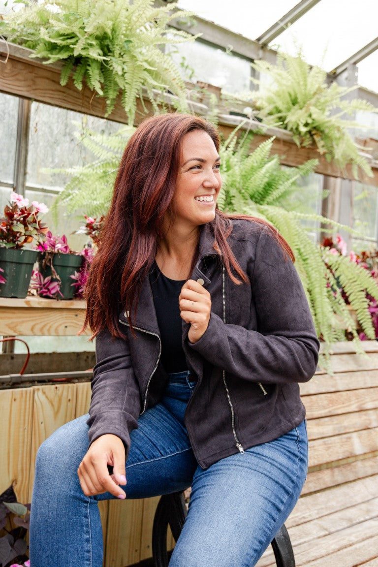 Bri Suede Moto Jacket