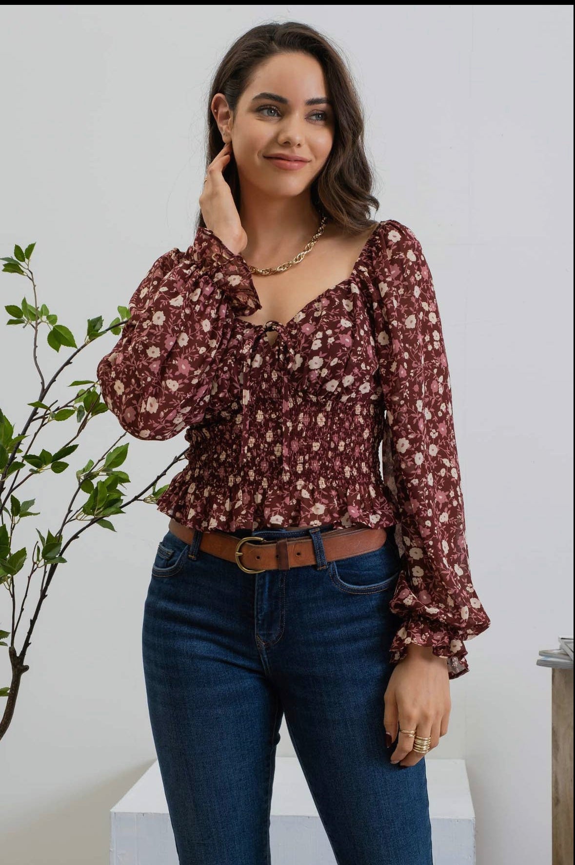 Floral Peplum Blouse