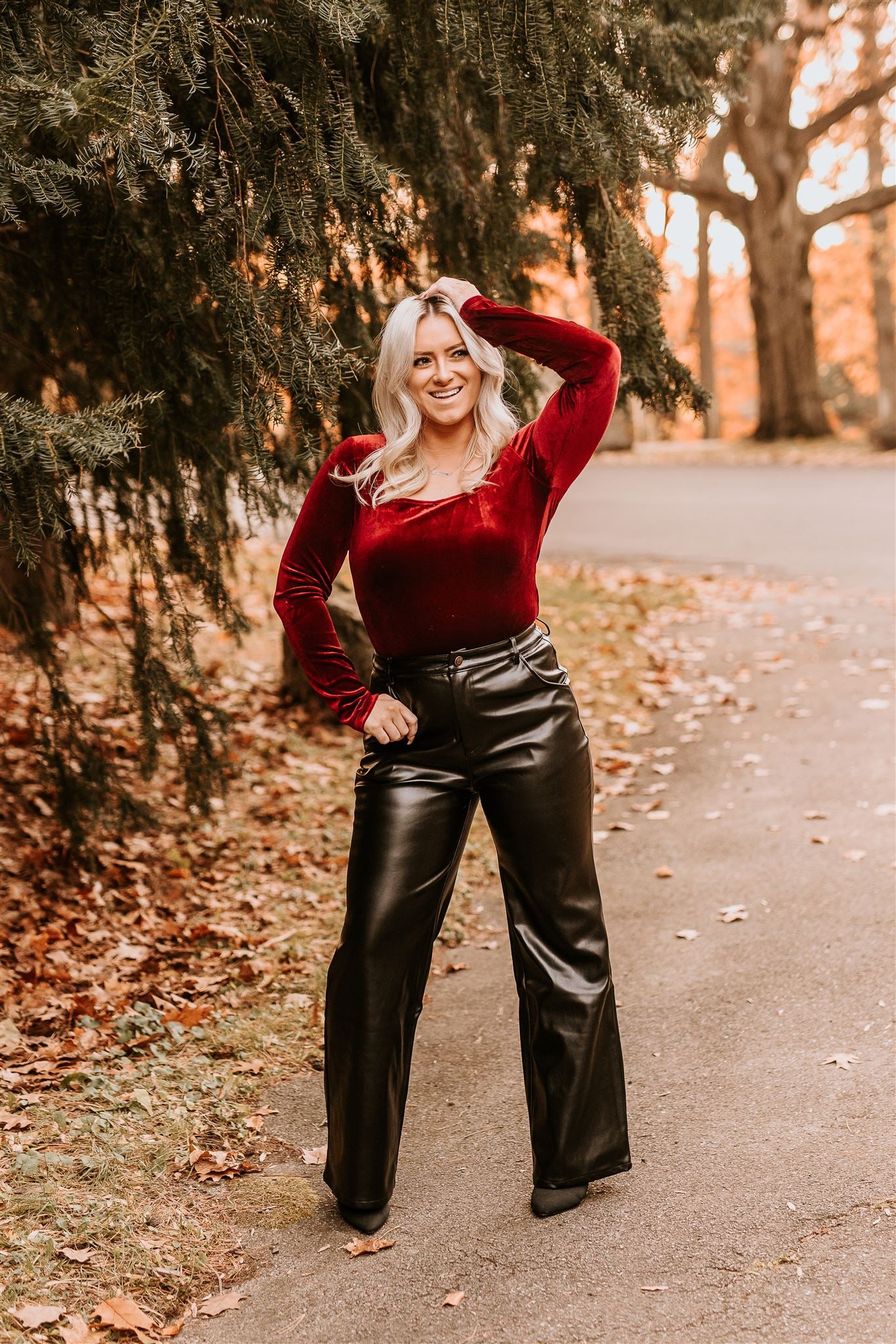 Garnet Velvet Body Suit