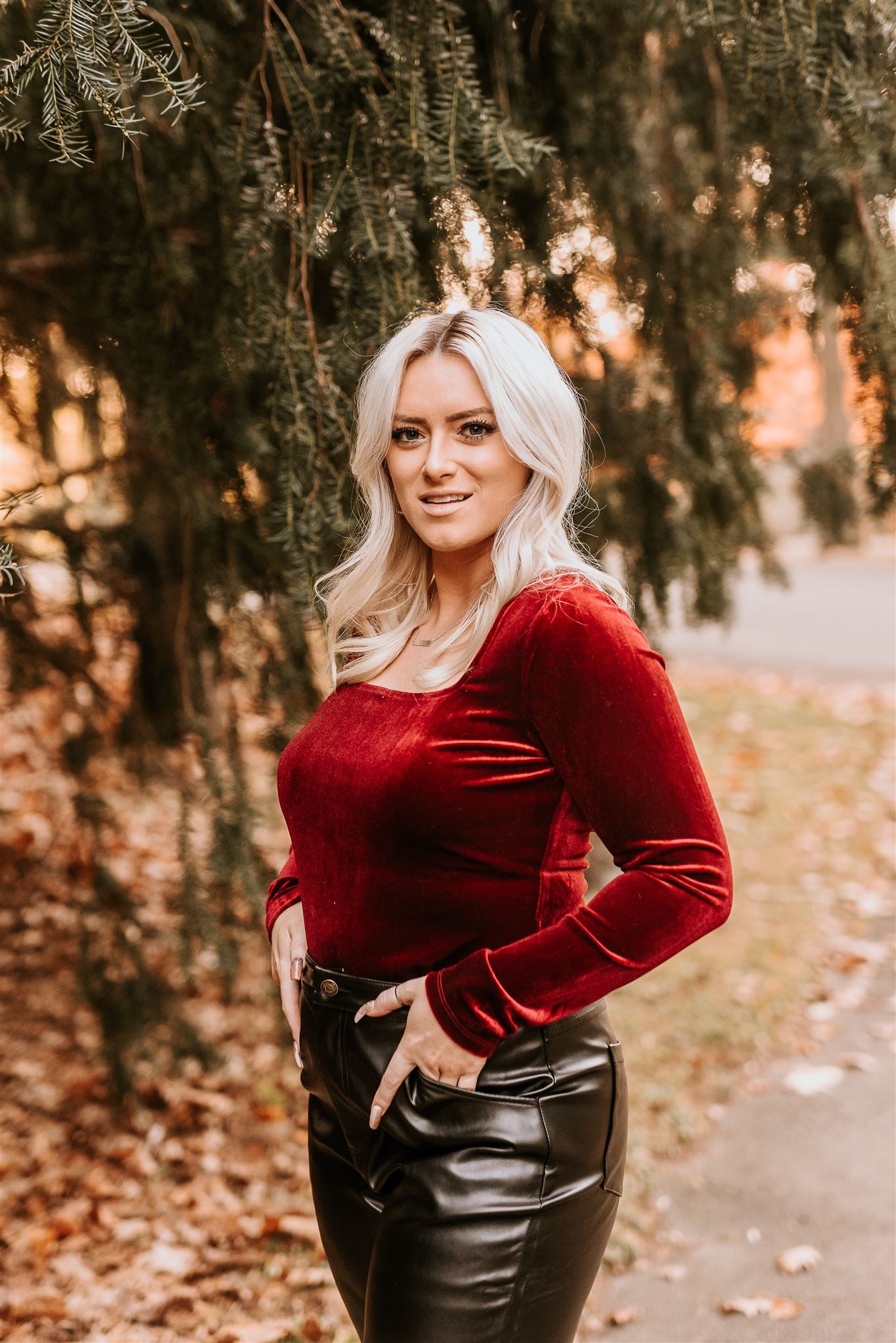 Garnet Velvet Body Suit