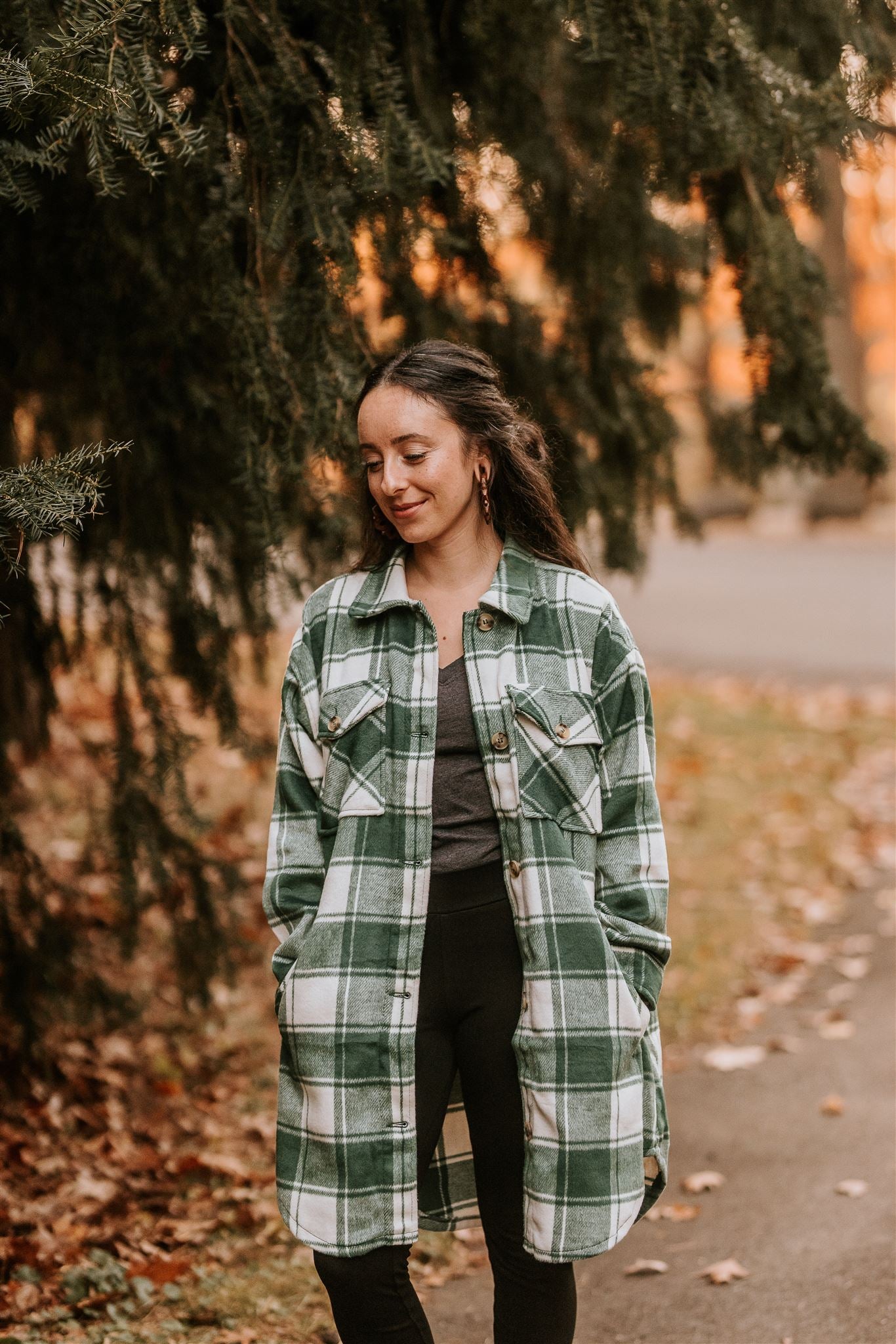 Green Longline Plaid