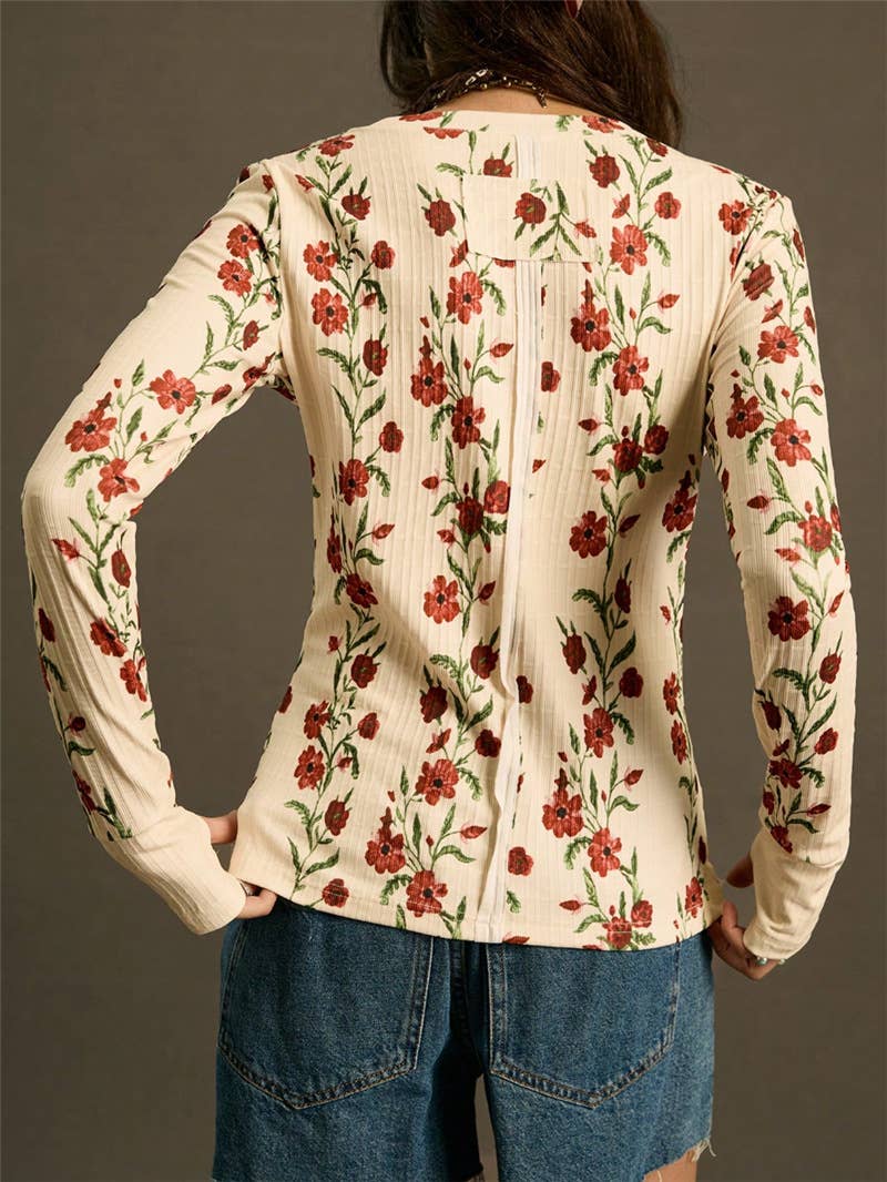 Retro Floral Knit