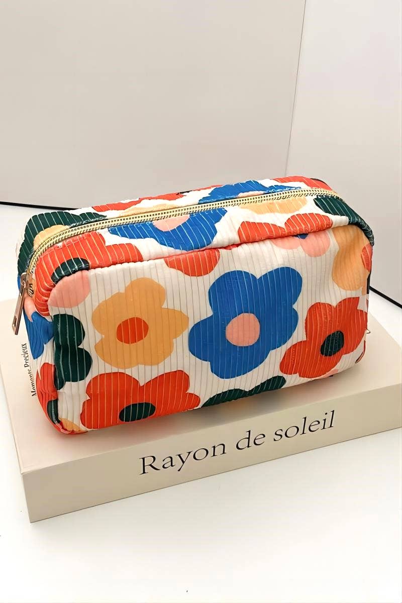 Flower Power Corduroy Cosmetic Pouch