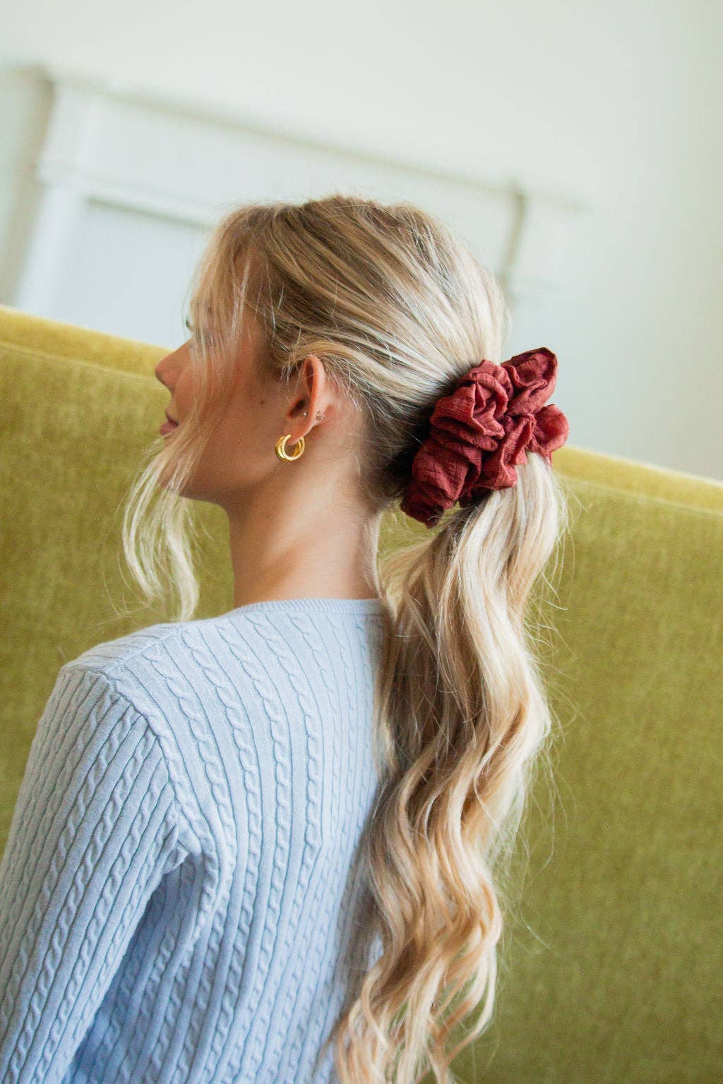 Burgundy Jumbo Scrunchie