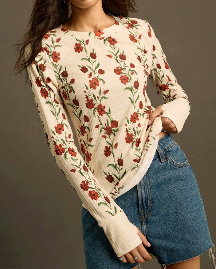 Retro Floral Knit