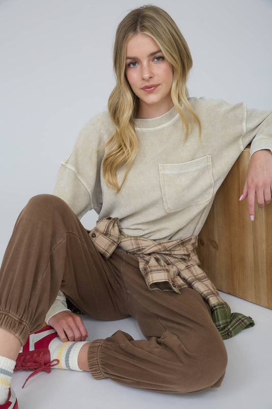 Washed Rib Knit
