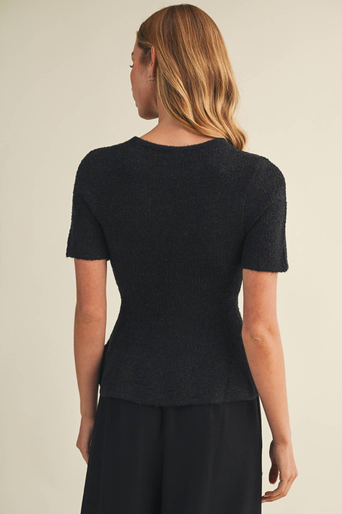 Bouclé Peplum Pullover