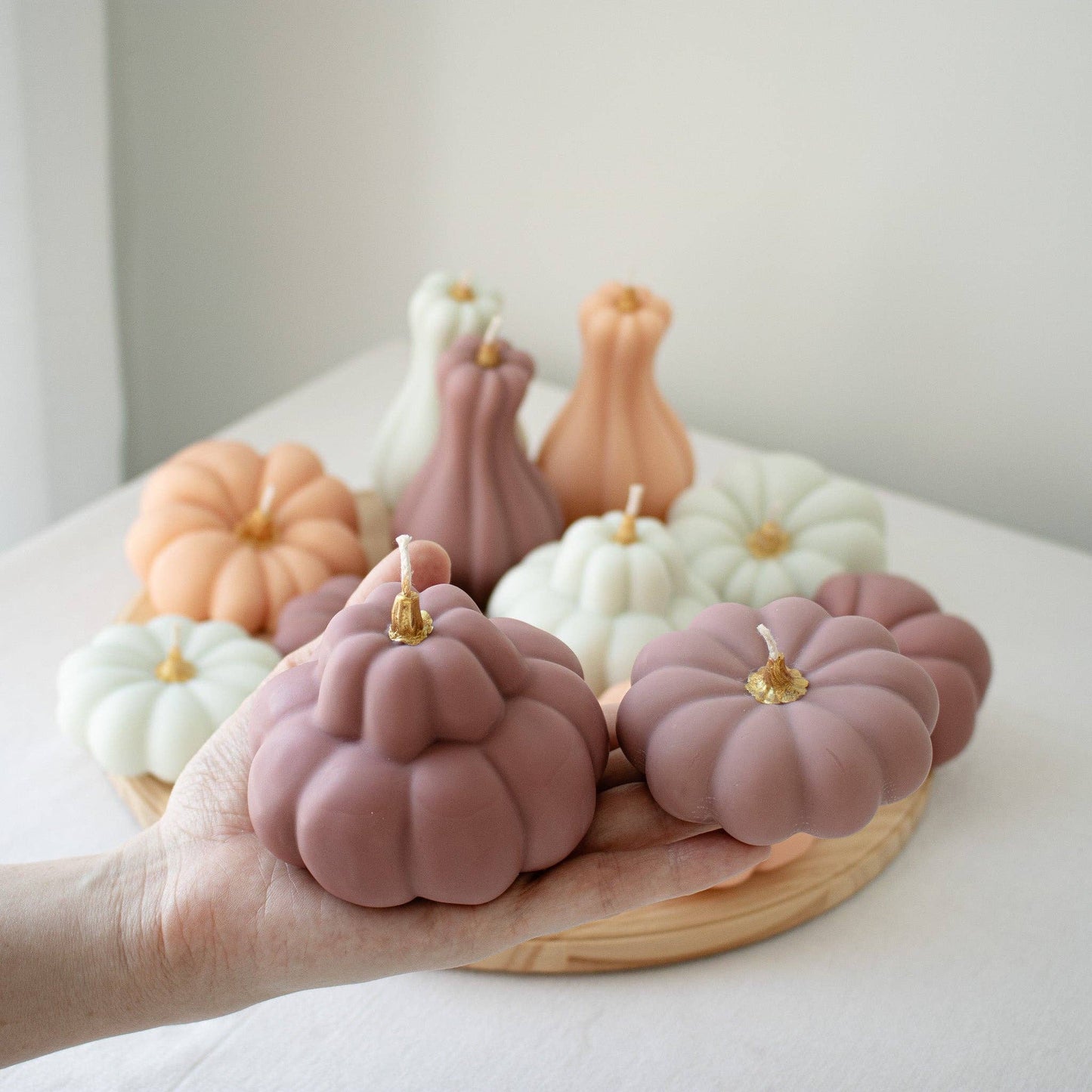 Autumn Pumpkin Decorative Candle Set of 4