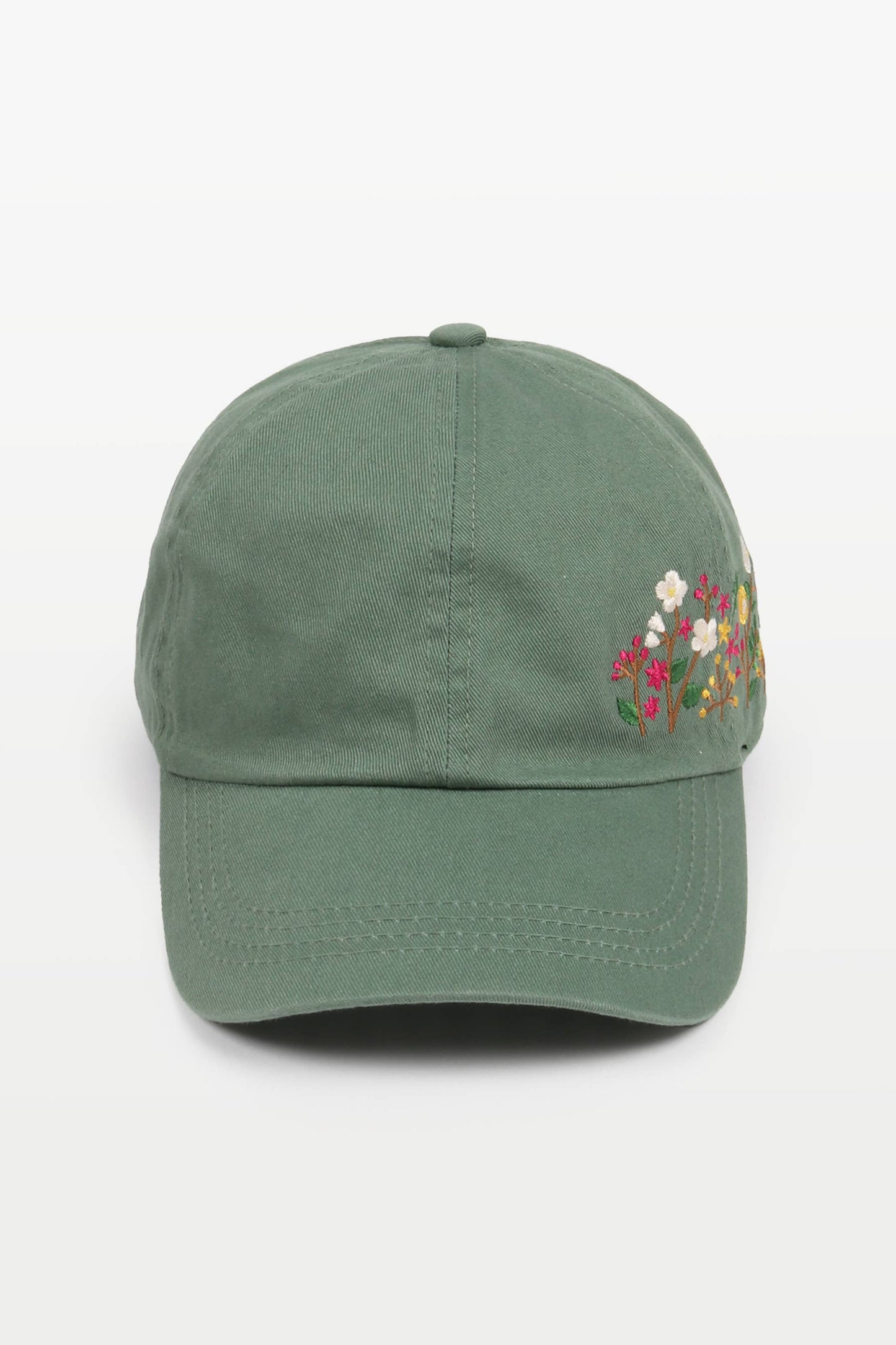 Flowers Side Embroidery Cotton Baseball Cap