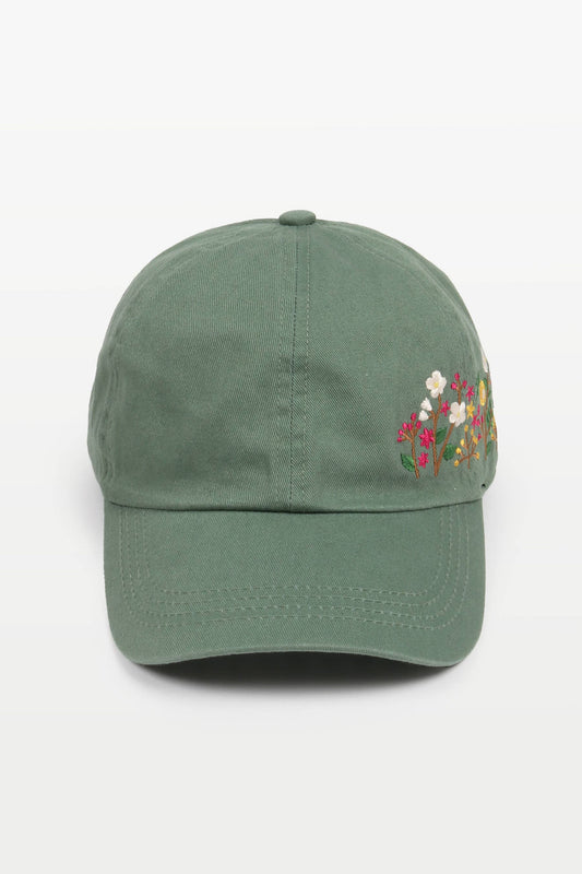 Flowers Side Embroidery Cotton Baseball Cap