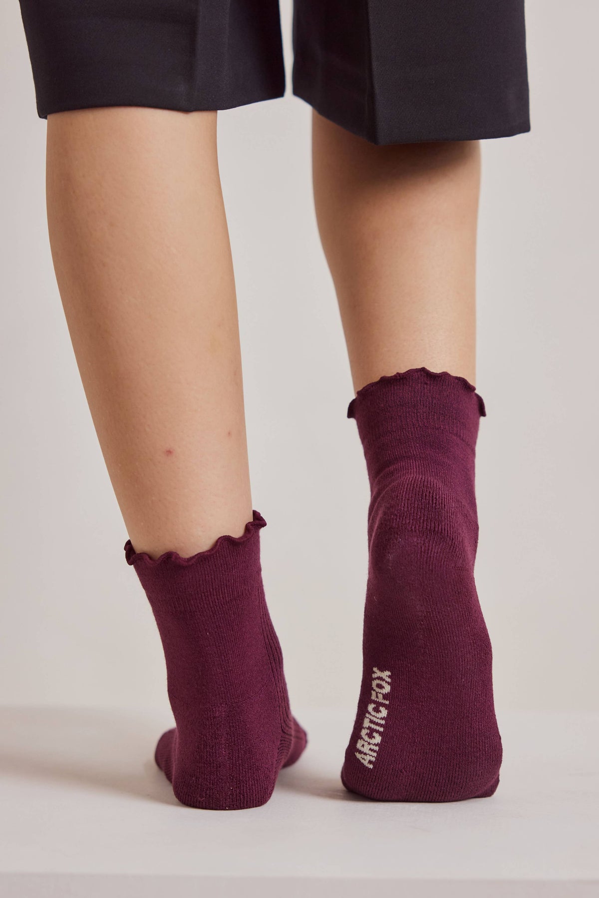 Ruffle Sock - 100% Bamboo - Cherry