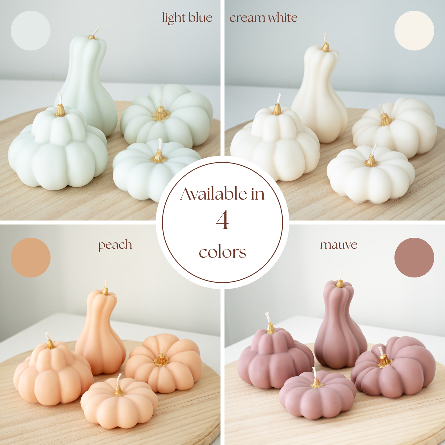 Autumn Pumpkin Decorative Candle Set of 4