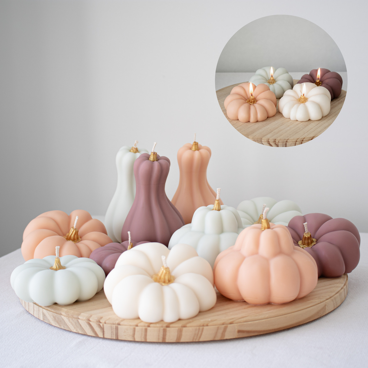 Autumn Pumpkin Decorative Candle Set of 4