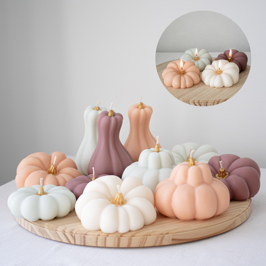 Autumn Pumpkin Decorative Candle Set of 4
