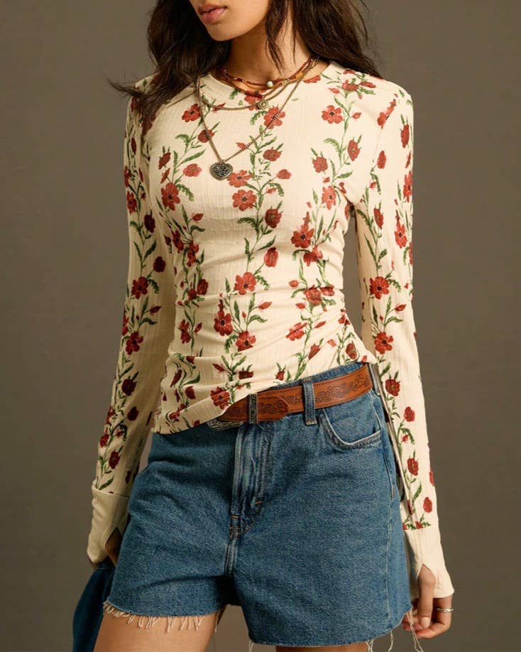 Retro Floral Knit