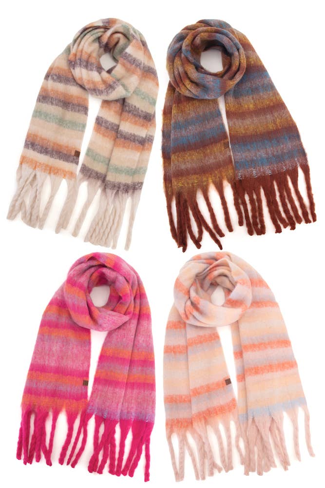 Color Block Stripe Scarf