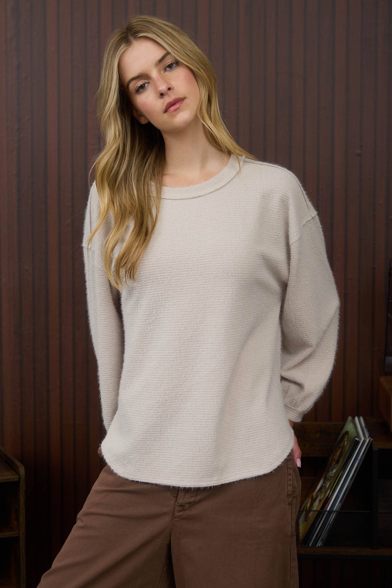 Fuzzy Knit Top