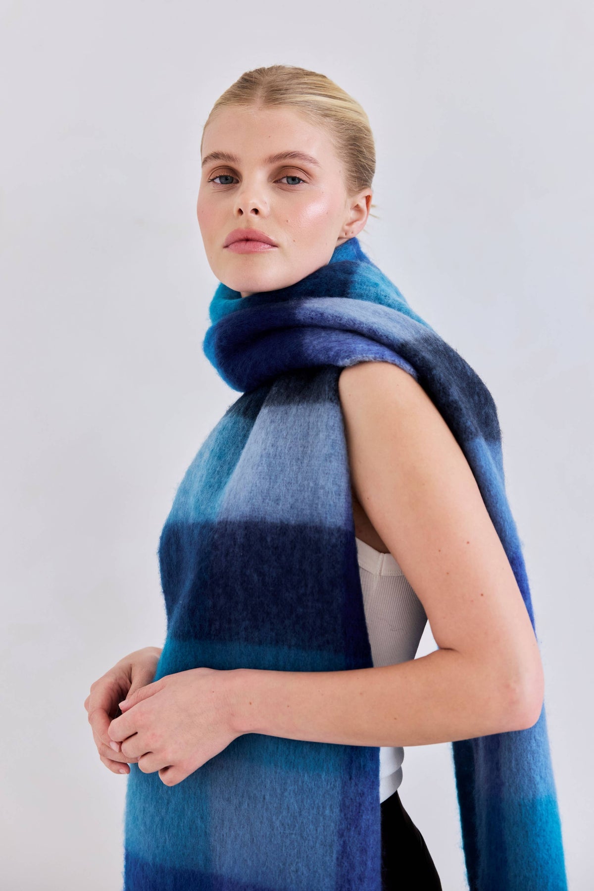 The Reykjavik Scarf - Blue Check