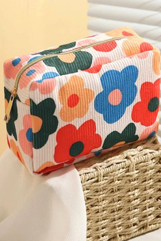 Flower Power Corduroy Cosmetic Pouch