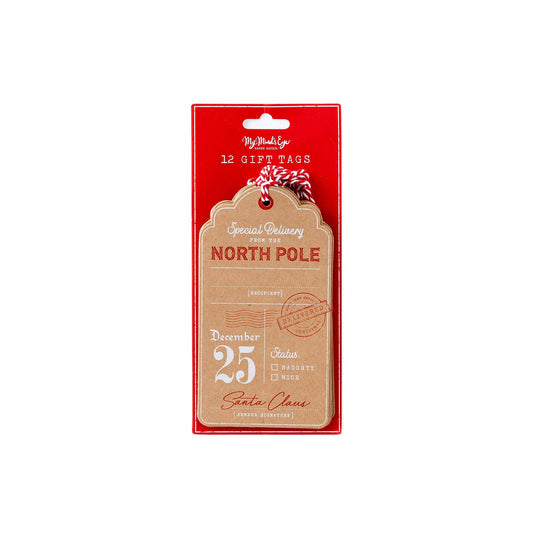 North Pole Kraft Over-sized Gift Tags