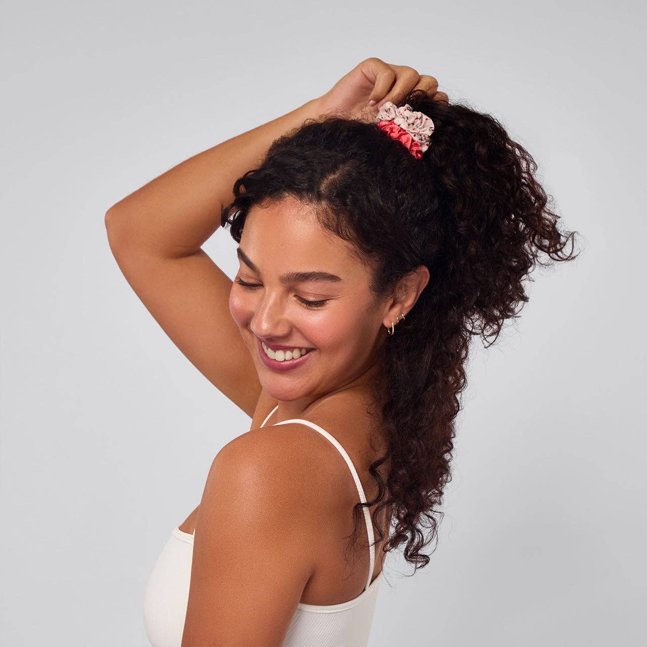 Satin Scrunchies 5pc Set - Assorted Cherry Blossom
