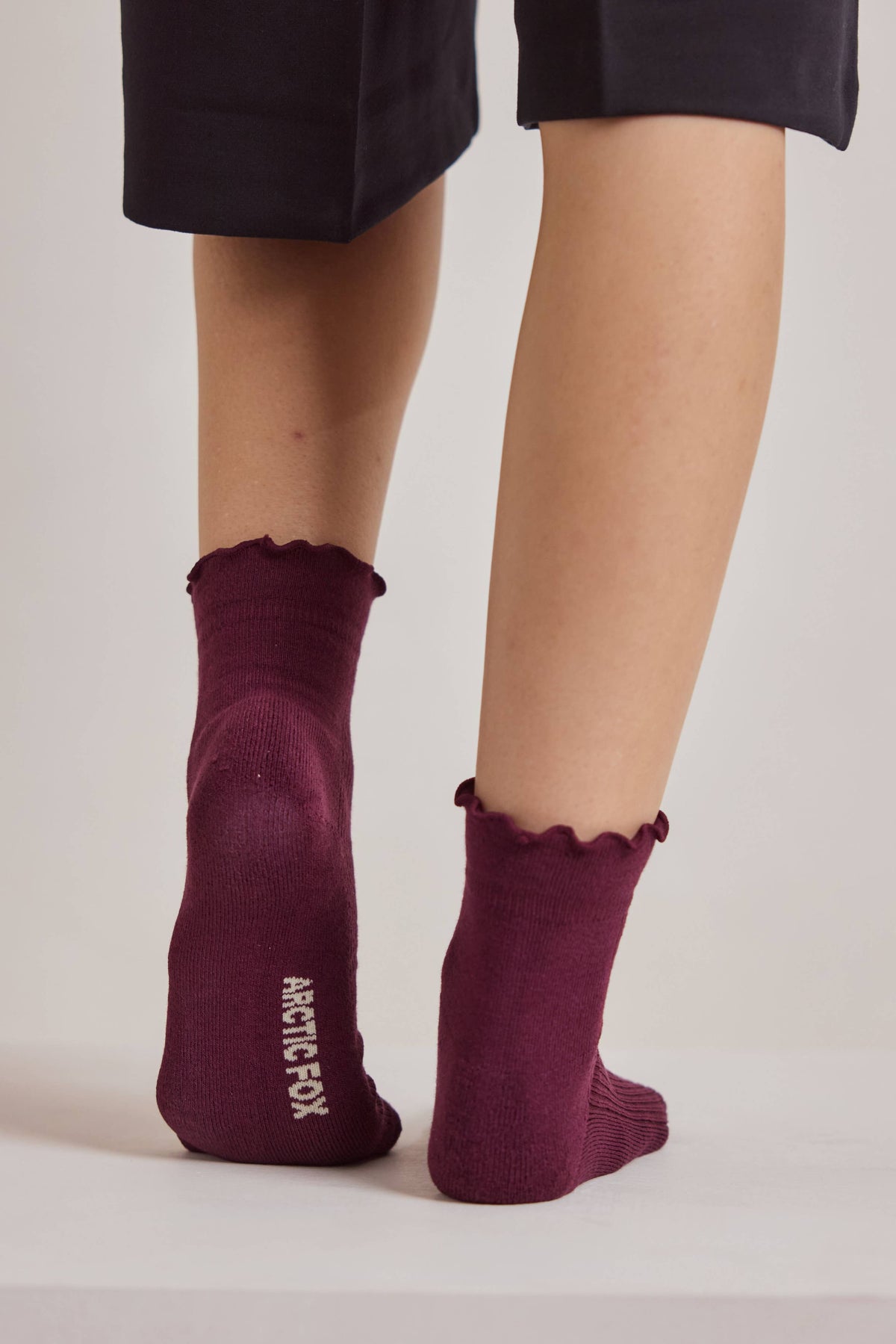 Ruffle Sock - 100% Bamboo - Cherry