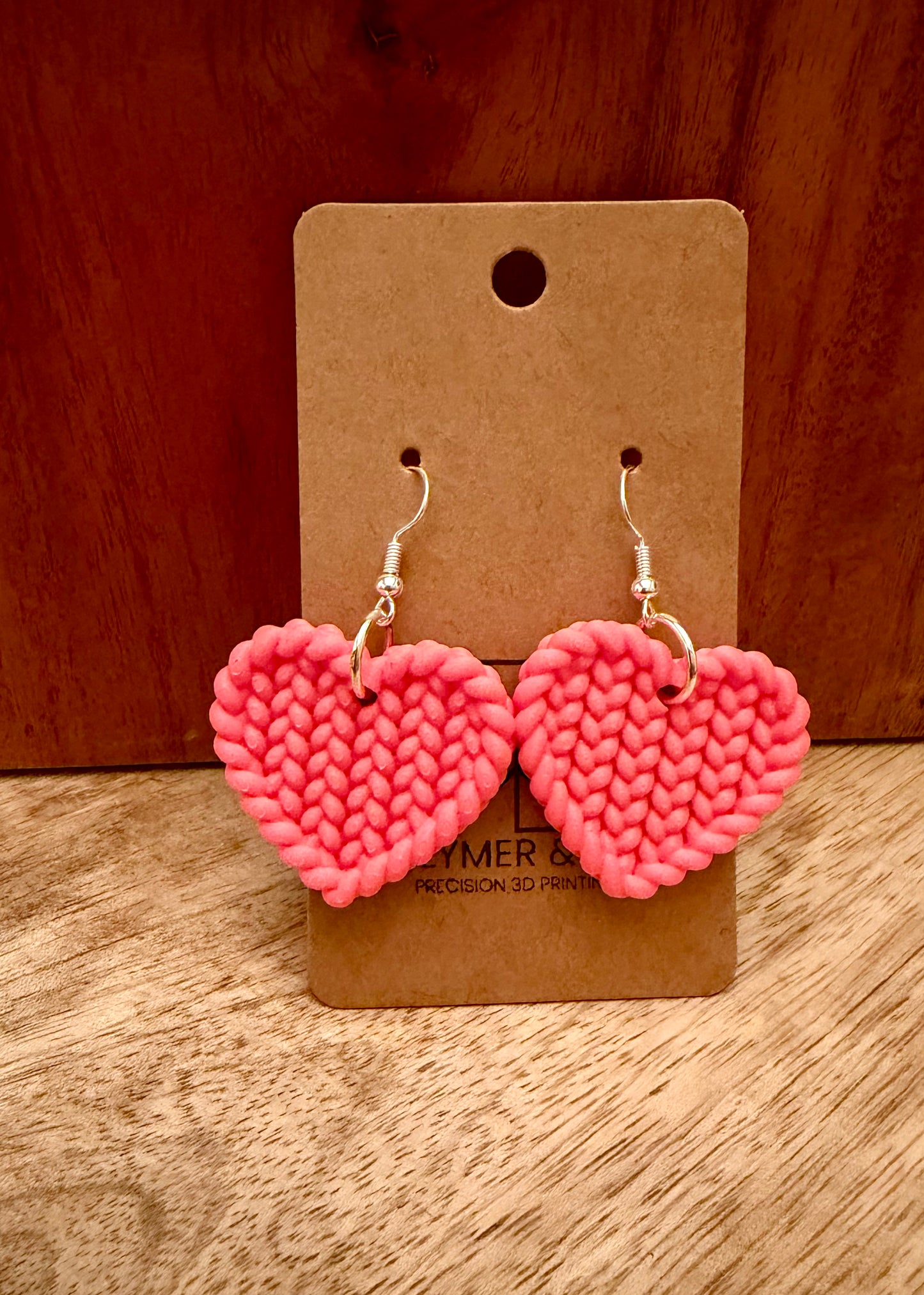Knitted Heart Earrings