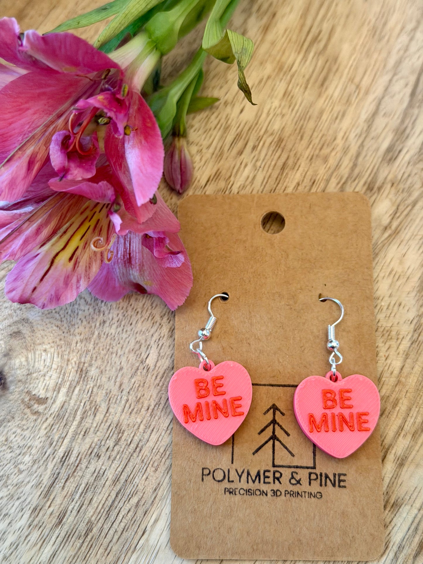Valentines Heart Message Earrings