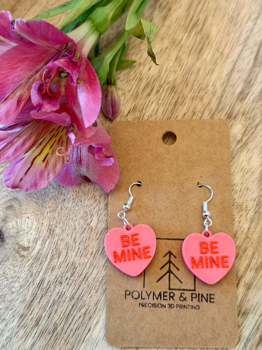 Valentines Heart Message Earrings