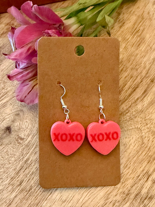 Valentines Heart Message Earrings