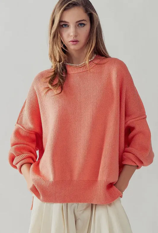 Cute in Coral Sweater