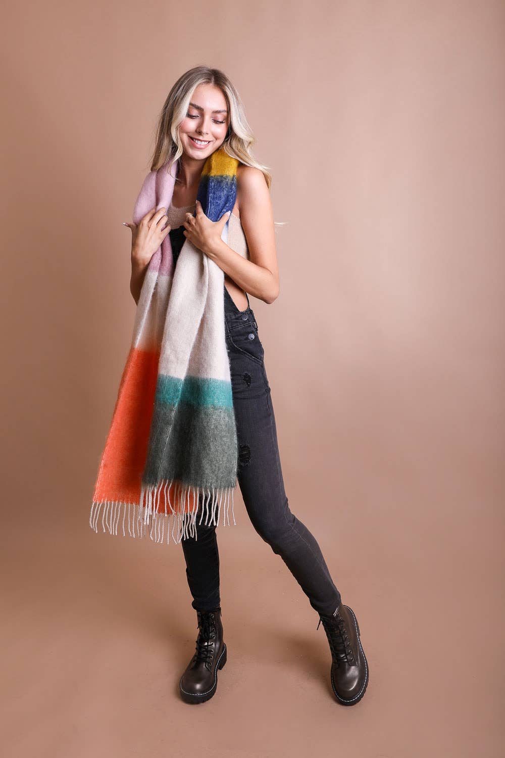 Winter Color Block Scarf
