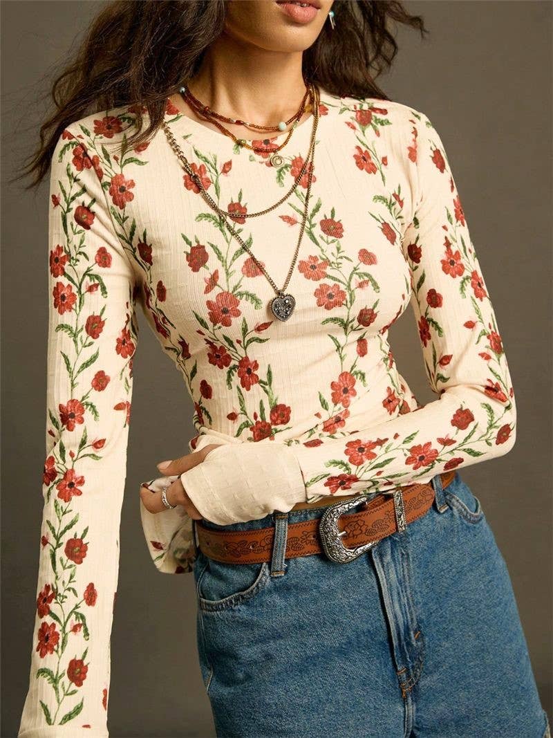 Retro Floral Knit