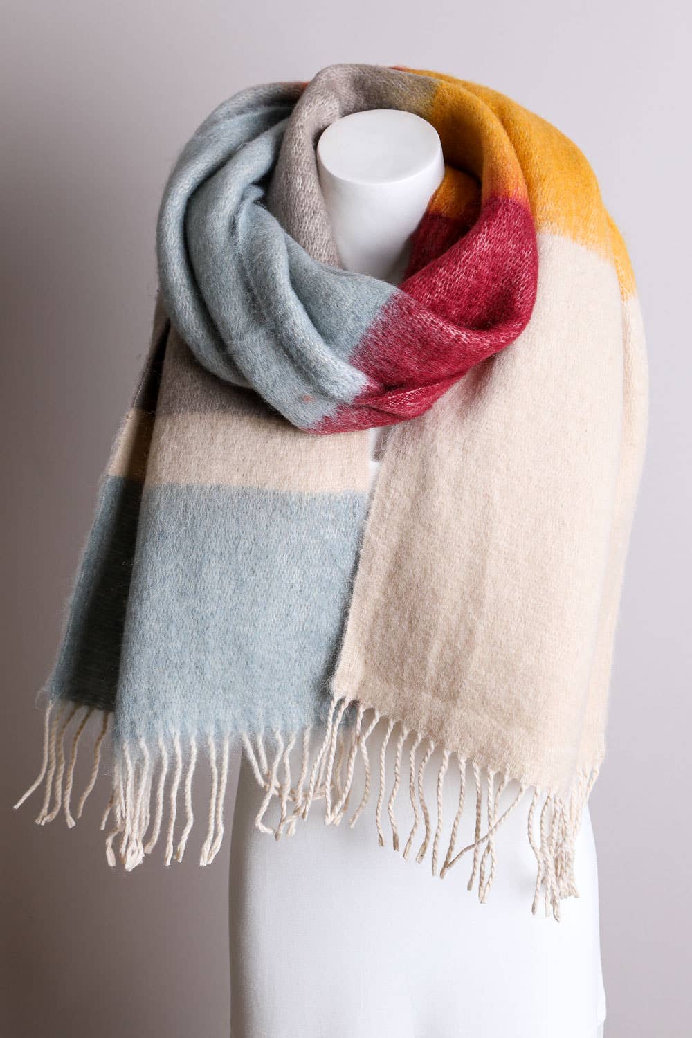 Winter Color Block Scarf