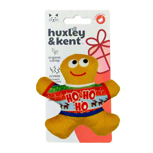 Ugly Sweater Gingerbread Man Cat Toy