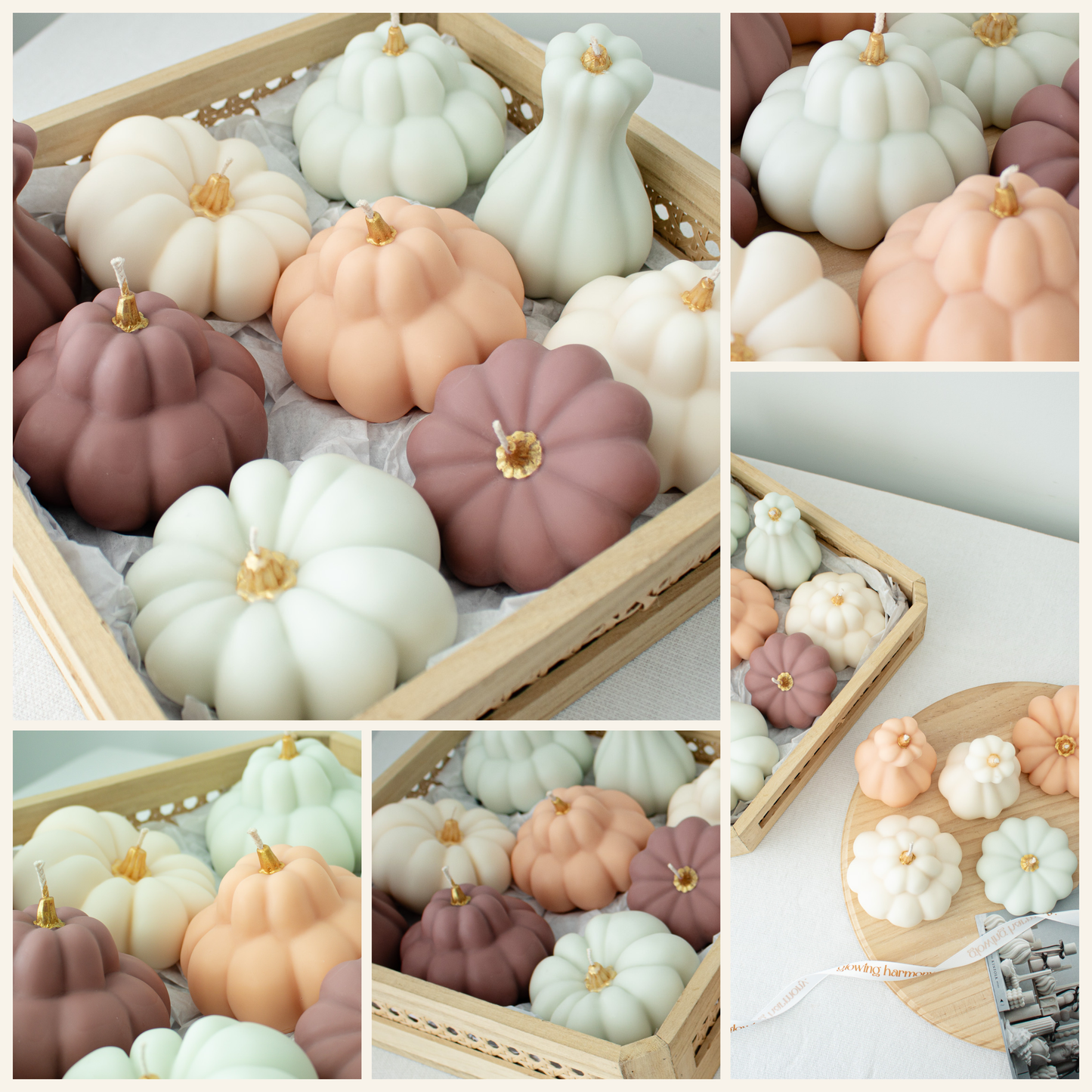 Autumn Pumpkin Decorative Candle Set of 4